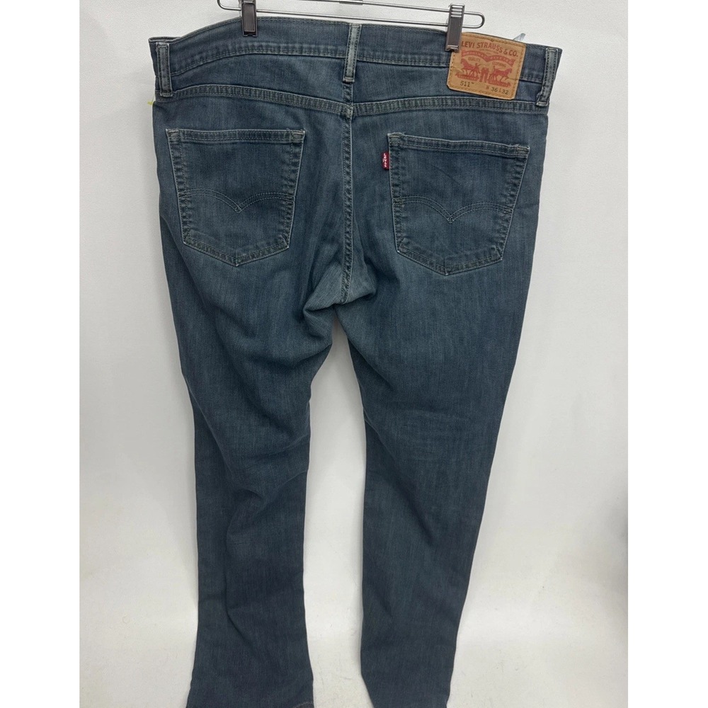 Levi's 511 Slim Fit Men's Stretch Denim Jeans 36x32Rinsed Playa Dark Wash